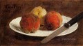 Plate of Peaches still life Henri Fantin Latour
